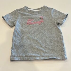 Janie and Jack Gray Flamingo T-Shirt Kids